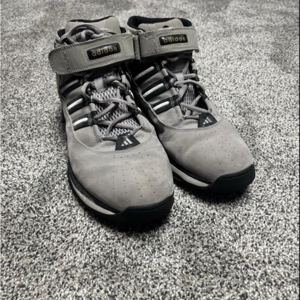 Adidas Gray Strap High-Tops